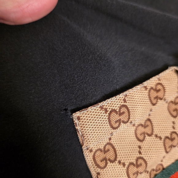 Vintage Gucci Set Mens 42 Denim Shorts & 4XL T Shirt Relaxed Fit Logo Stripe - Picture 12 of 16